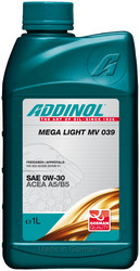 Купить моторное масло Addinol Mega Light MV 039 0W-30, 1л Артикул 4014766071729 - inomarca.kz