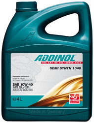 Купить моторное масло Addinol Semi Synth 1040 10W-40, 4л Артикул 4014766249968 - inomarca.kz