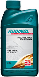 Купить моторное масло Addinol Mega Power MV 0538 C4 5W-30, 1л Артикул 4014766073259 - inomarca.kz
