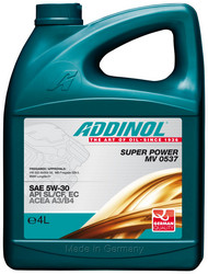 Купить моторное масло Addinol Super Power MV 0537 5W-30, 4л Артикул 4014766250520 - inomarca.kz