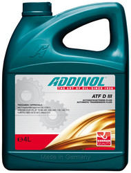 Купить Addinol Трансмиссионное масло ATF D III (4л) АКПП и ГУР Минеральное Артикул 4014766250261 - inomarca.kz